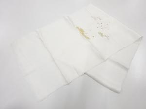 リサイクル　正絹　色紙に松梅・菊模様刺繍帯揚げ
